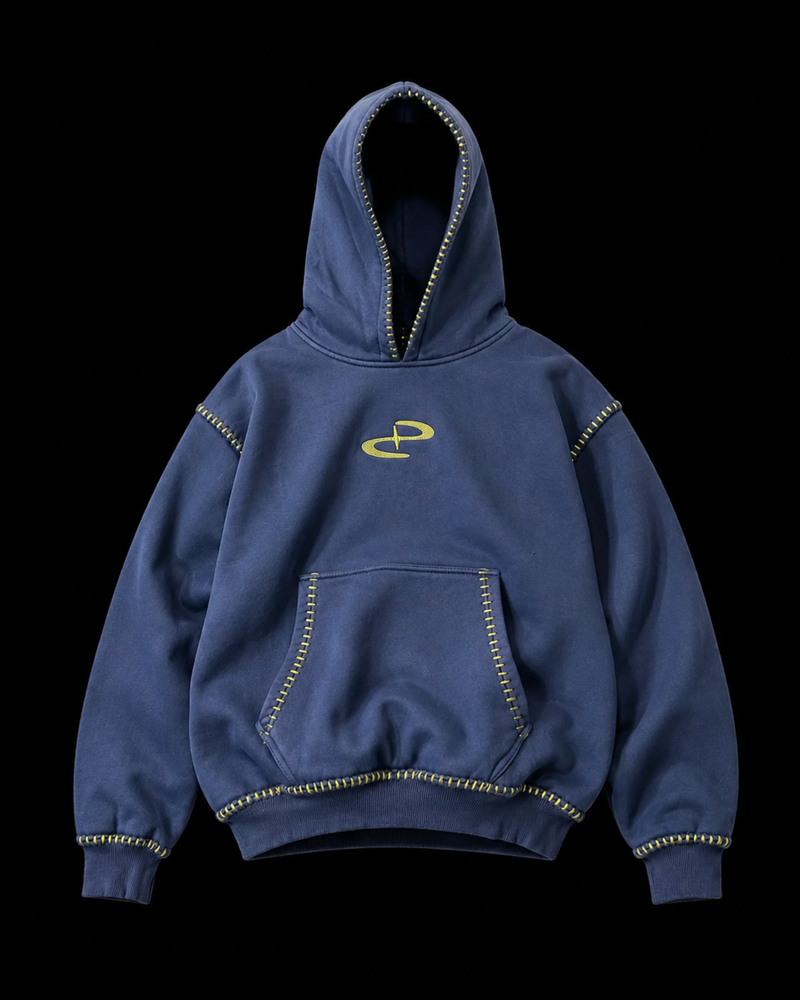 KANTHA INDIGO HOODIE
