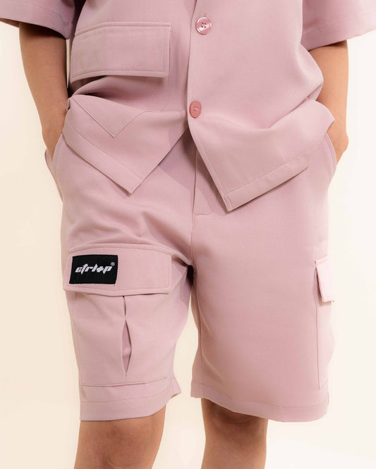 ASYM POCKET PINK SHORTS