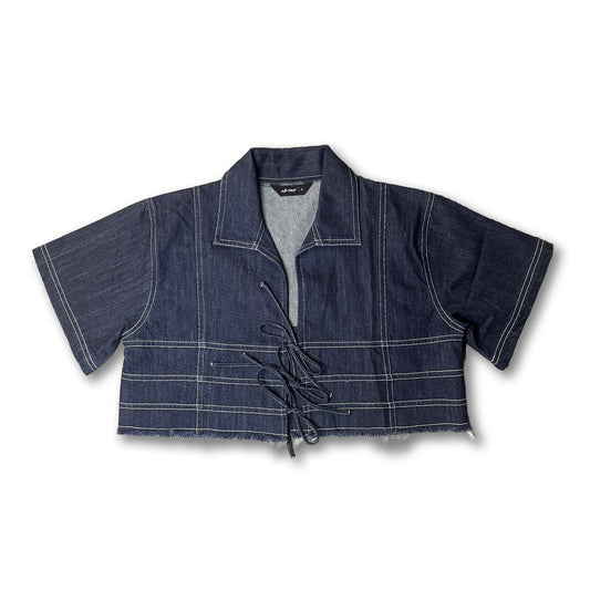 KIMONO DENIM CROP SHIRT